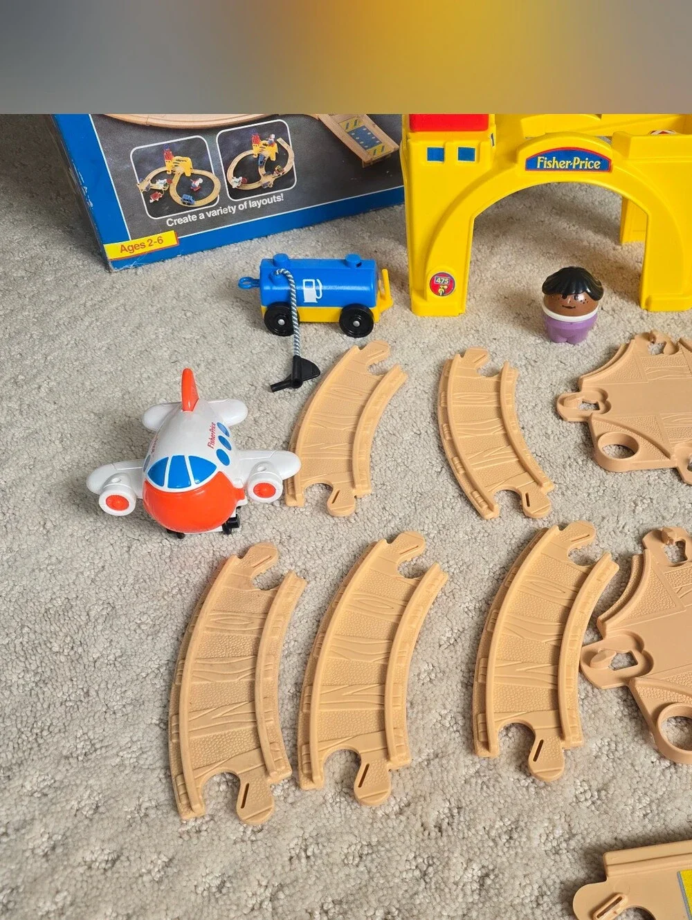 Fisher Price Flip Track Airport 1991 Replacement Pieces. NOT COMPLETE SET